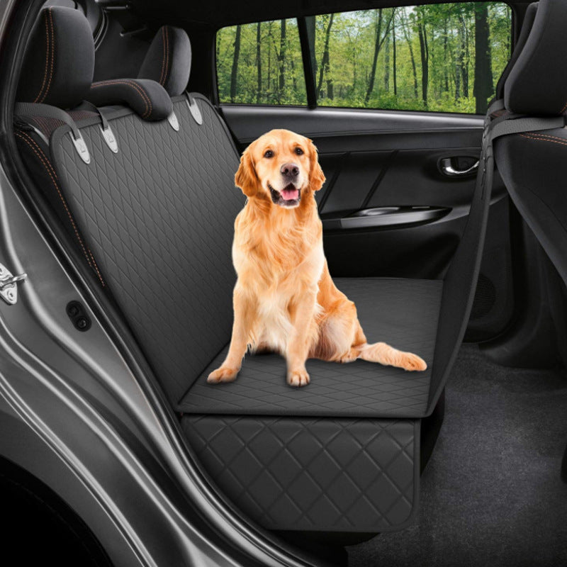 Dog Car Seat Cover with Mesh Window & Waterproof Hammock