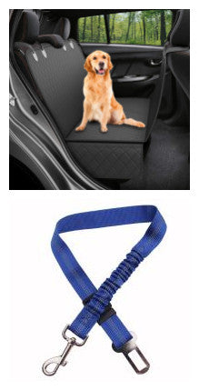Dog Car Seat Cover with Mesh Window & Waterproof Hammock