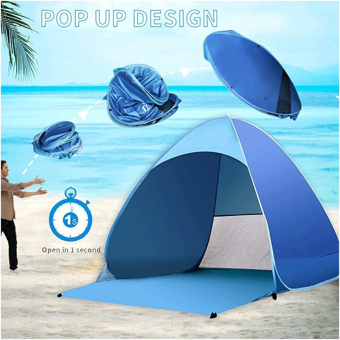 Pop-Up Beach Tent – UV50+ Sun Shelter for Beach, Camping & Picnics