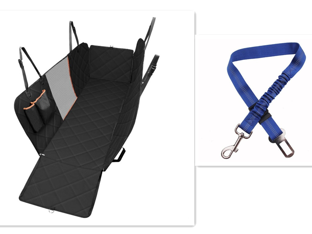 Dog Car Seat Cover with Mesh Window & Waterproof Hammock