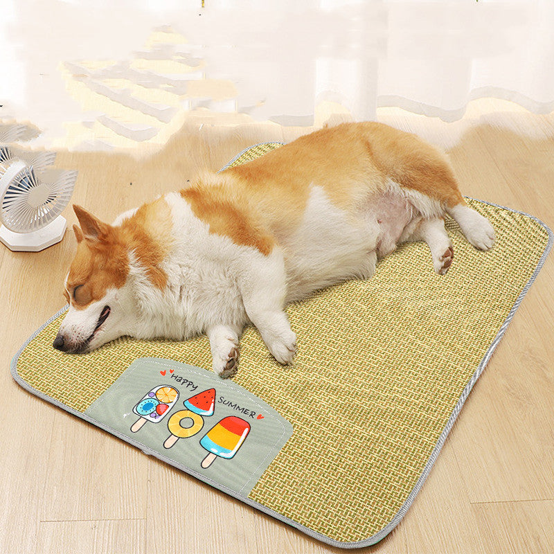 Cooling Rattan Pet Mat – Summer Sleep Mat for Dogs & Cats