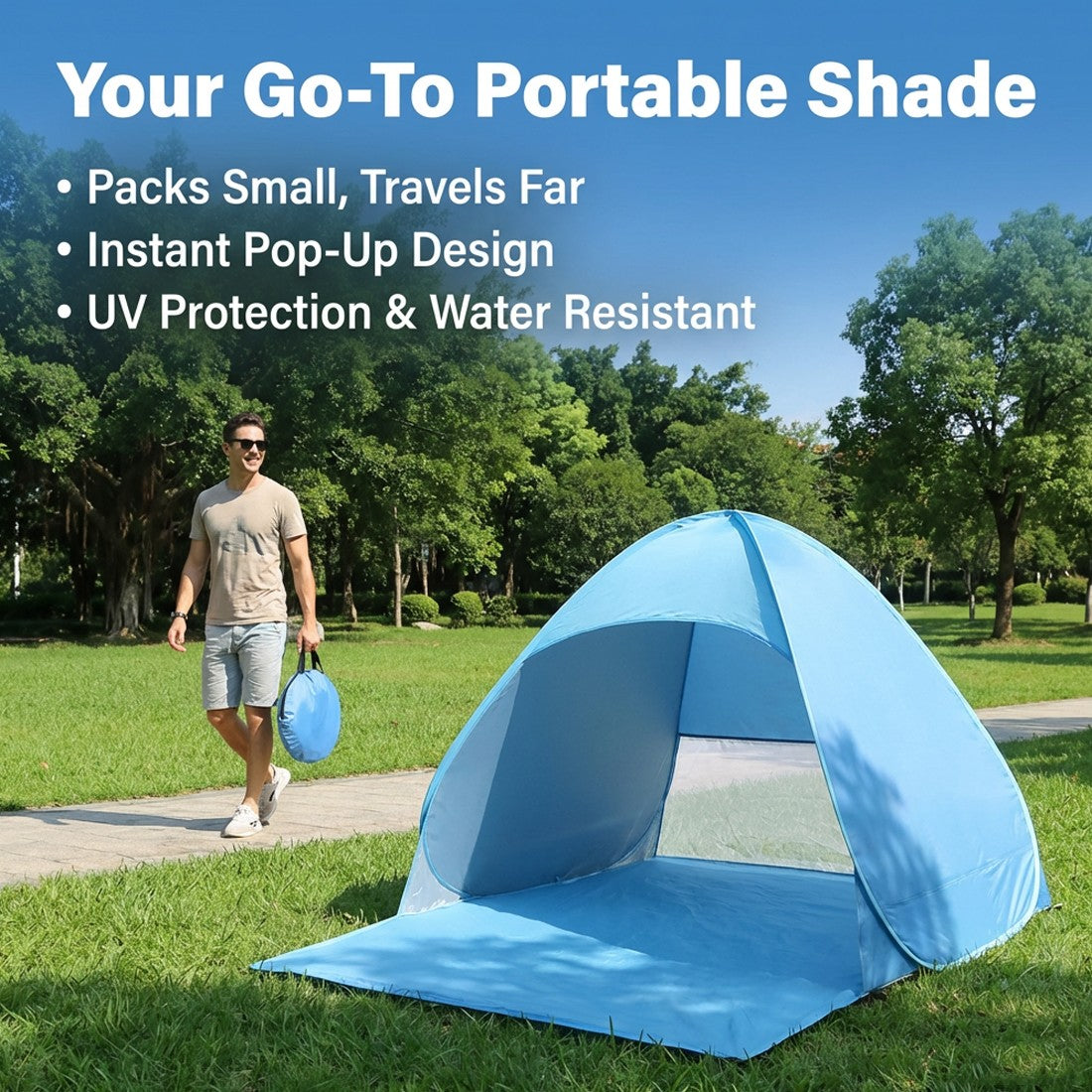 Pop-Up Beach Tent – UV50+ Sun Shelter for Beach, Camping & Picnics