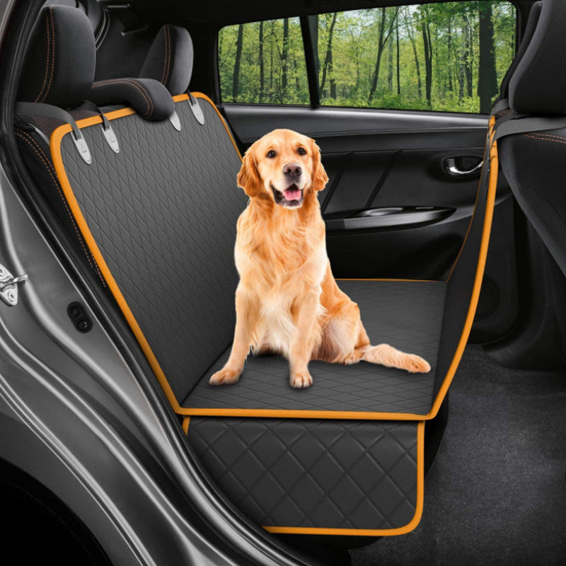 Dog Car Seat Cover with Mesh Window & Waterproof Hammock