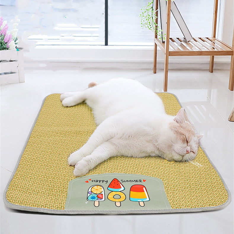 Cooling Rattan Pet Mat – Summer Sleep Mat for Dogs & Cats