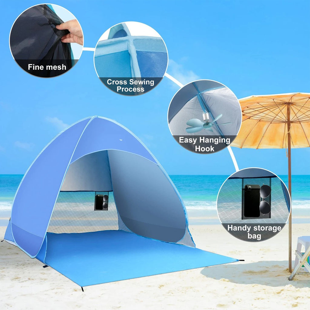 Pop-Up Beach Tent – UV50+ Sun Shelter for Beach, Camping & Picnics
