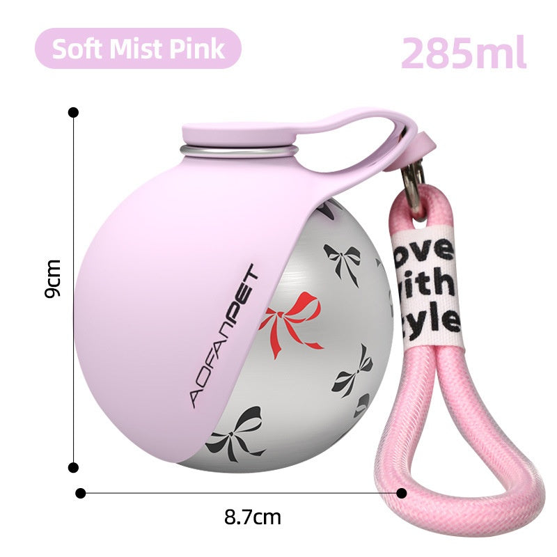 Portable Dog Water Bottle with Drinking Bowl & Waste Bag Dispenser