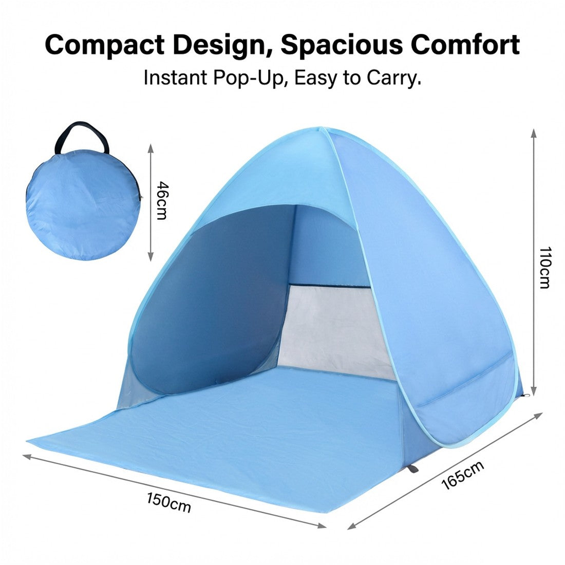 Pop-Up Beach Tent – UV50+ Sun Shelter for Beach, Camping & Picnics