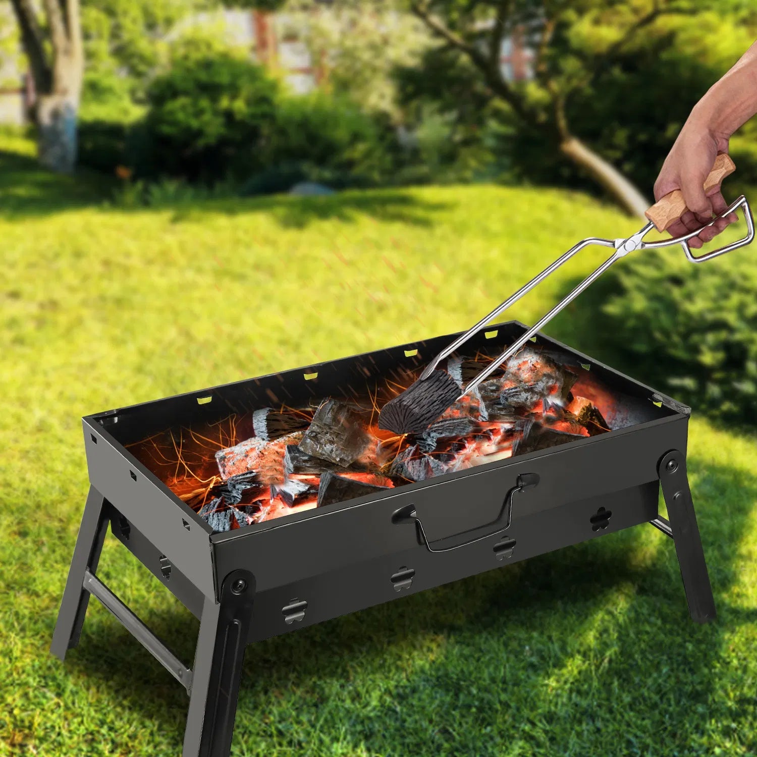 Portable Foldable BBQ Charcoal Grill – Lightweight & Compact