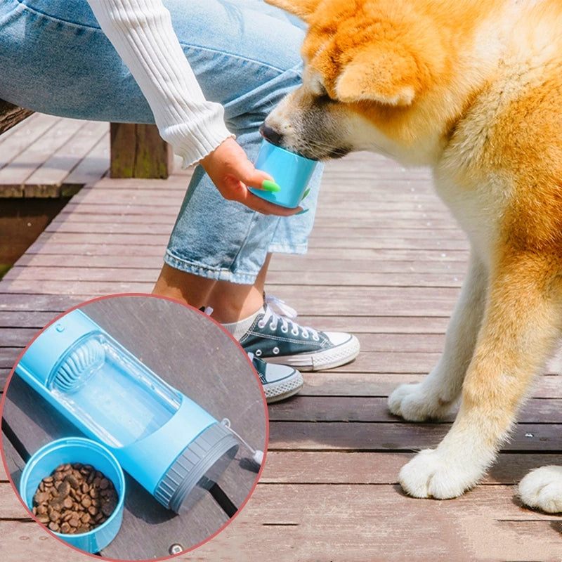 Portable Dog Water Bottle with Drinking Bowl – 300ml