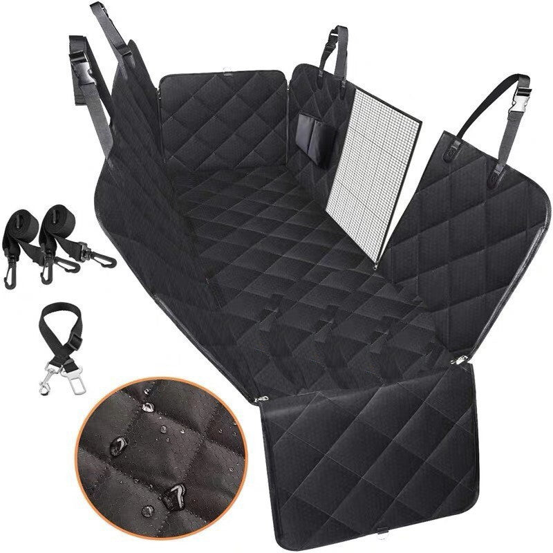 Dog Car Seat Cover with Mesh Window & Waterproof Hammock