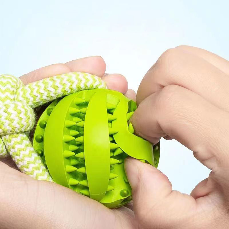 Dog Rope & Chew Ball Toy – Interactive Tug, Fetch & Dental Toy