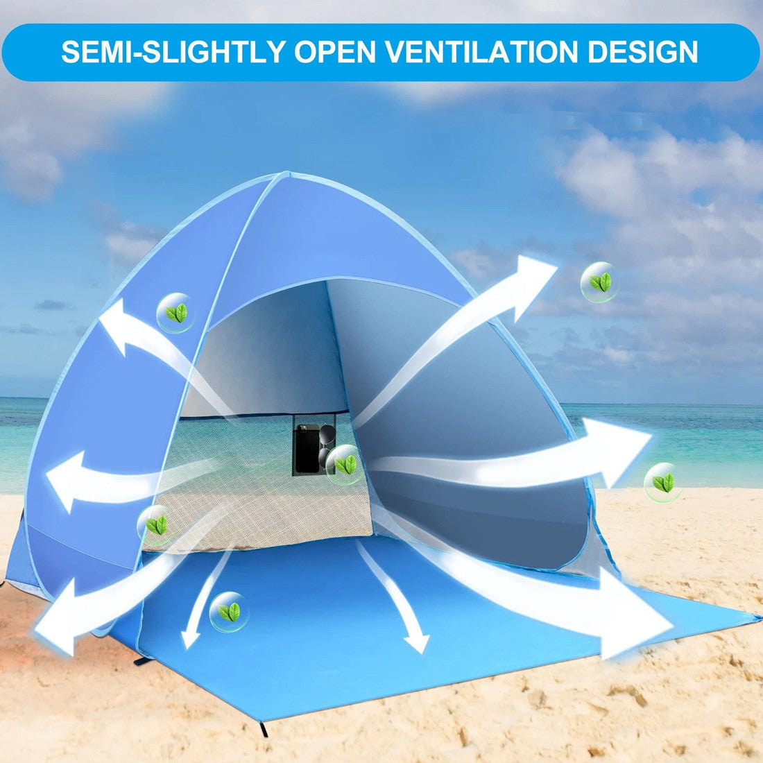 Pop-Up Beach Tent – UV50+ Sun Shelter for Beach, Camping & Picnics
