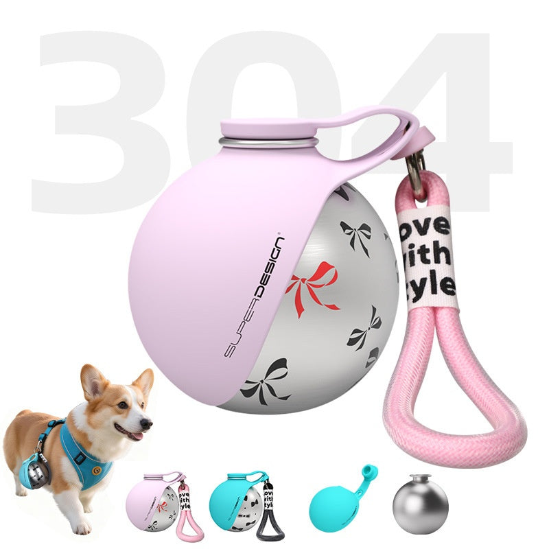 Portable Dog Water Bottle with Drinking Bowl & Waste Bag Dispenser