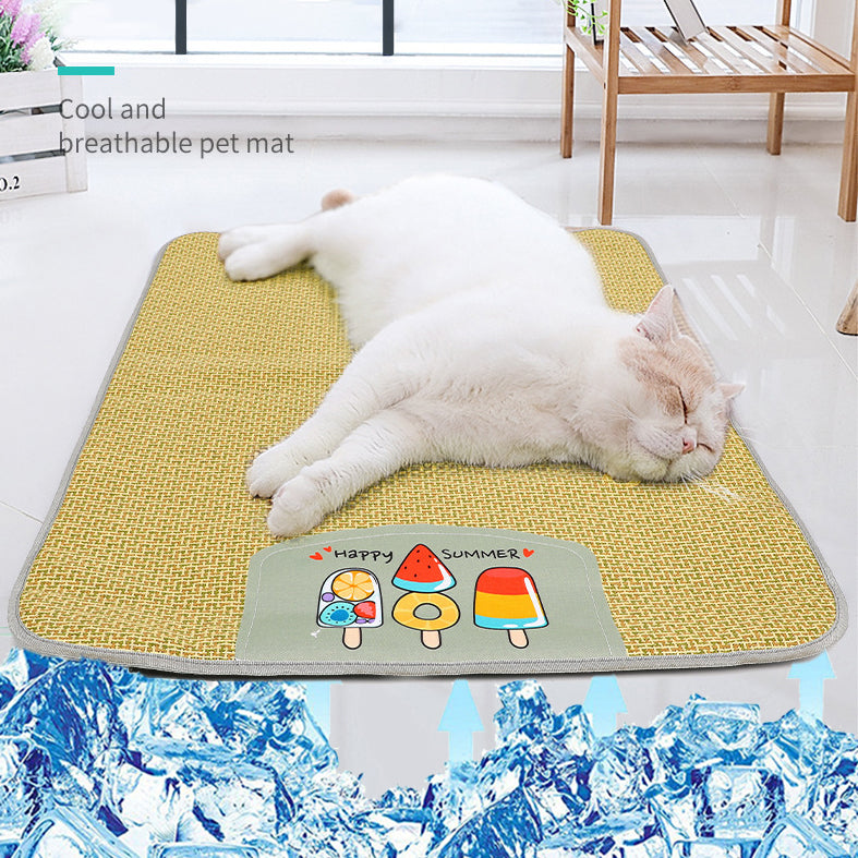 Cooling Rattan Pet Mat – Summer Sleep Mat for Dogs & Cats